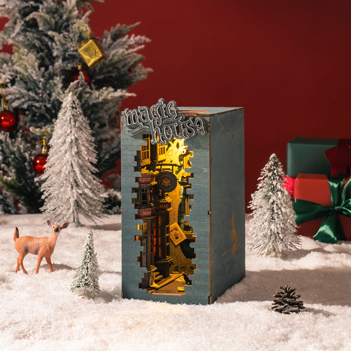 Kit de construcción de madera Book Nook – Callejón mágico 