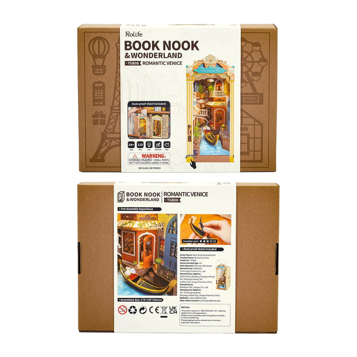 Kit de construcción de madera Book Nook: Romántica Venecia 