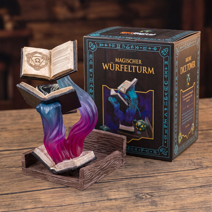 Magical Dice Tower - Spellbooks with Dice Tray