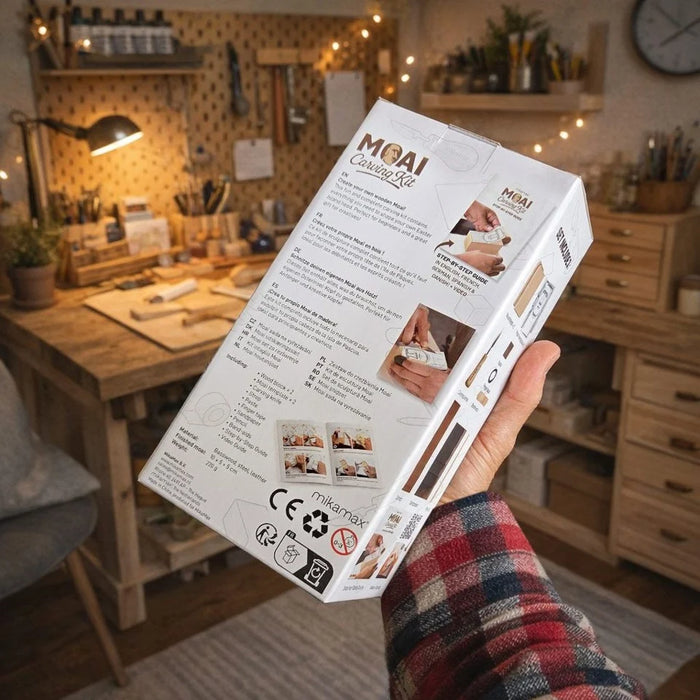 Mikamax Moai Carving Kit - DIY Houtsnijset Paaseiland