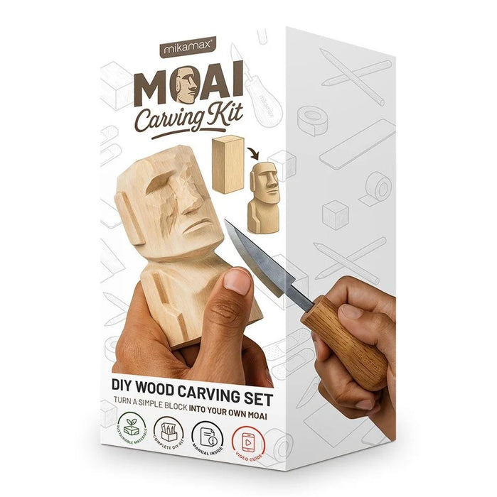 Mikamax Moai Carving Kit - DIY Houtsnijset Paaseiland