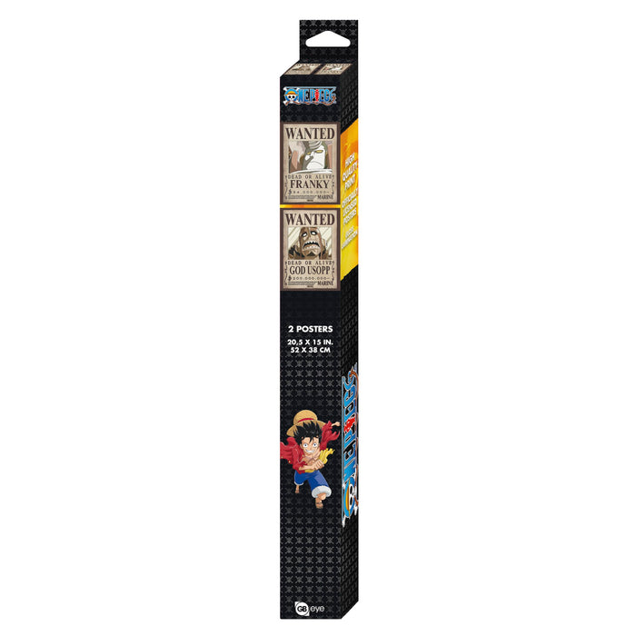 One Piece Steckbrief-Poster mit Usopp und Franky