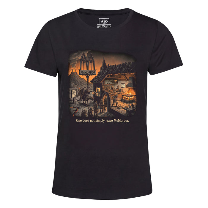 One does not simply leave McMordor - Vista frontal Girlie Negro
