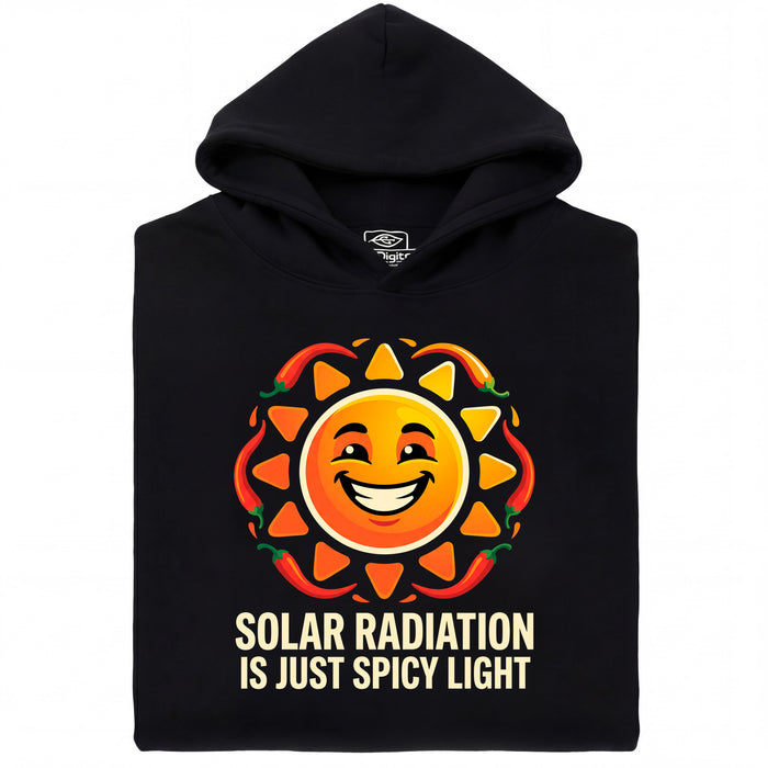 Solar Radiation Is Just Spicy Light - Vista principal Sudadera Negro