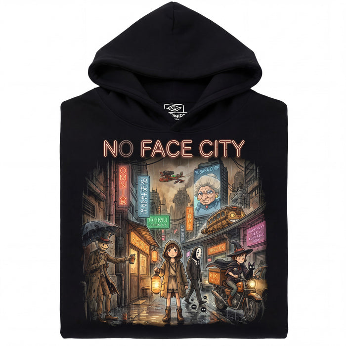 No Face City - Vue principale Hoodie Noir