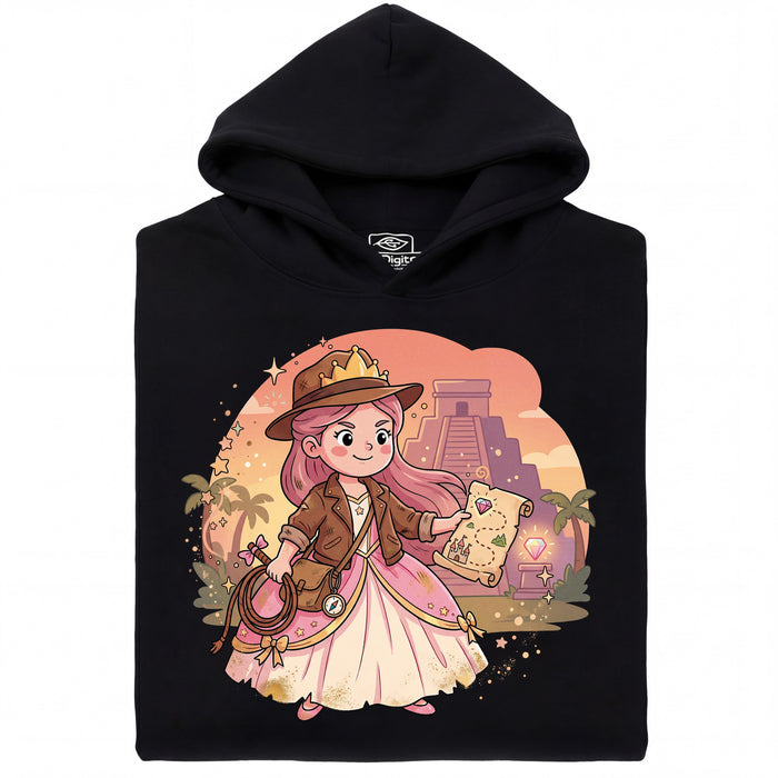 Nerdy Princess &amp; The Lost Temple - Vooraanzicht Hoodie Zwart