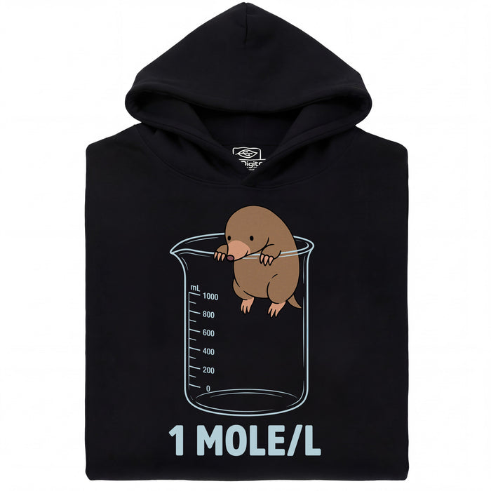 One Mole per Liter - Hoofdaanzicht Hoodie Zwart