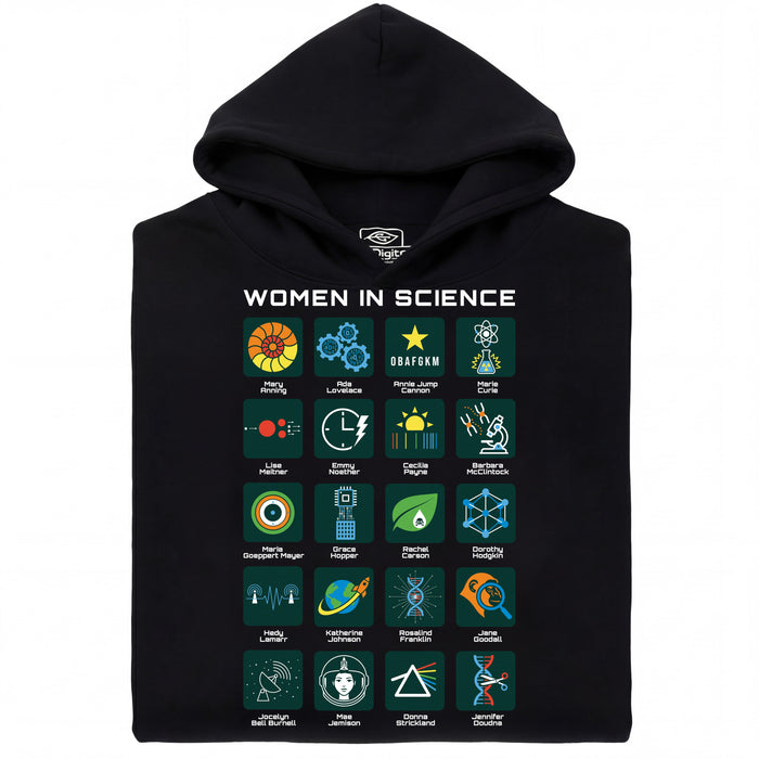 Women in Science - 20 Pionnières de la Science - Vue principale Sweatshirt Noir
