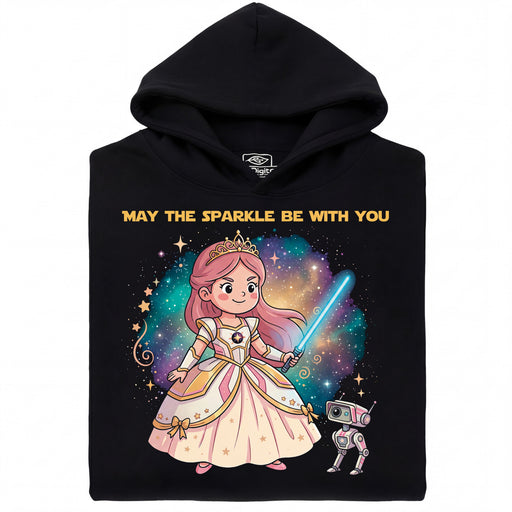 Princess &amp; The Sparkle - Hoofdweergave Hoodie Zwart