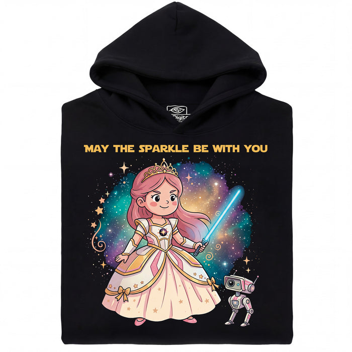 Princess &amp; The Sparkle - Hoofdweergave Hoodie Zwart