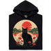 Sunset Cat  - Main View Hoodie Black