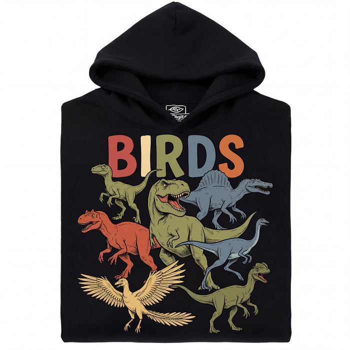 BIRDS - Vista frontale Hoodie Nero