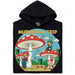 Mushroom Trip - Vooraanzicht Hoodie Zwart