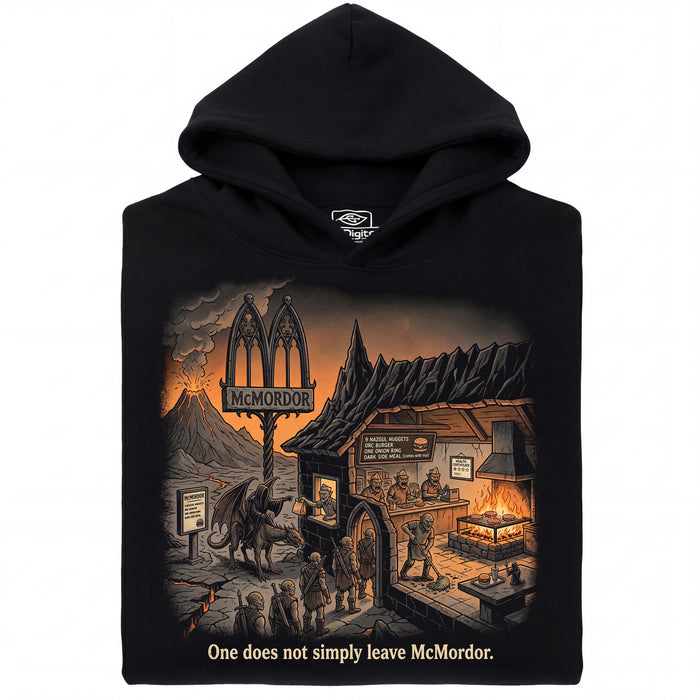 One does not simply leave McMordor - Vista frontal Sudadera Negro