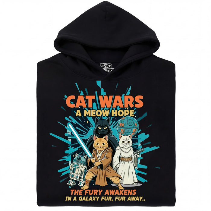 Cat Wars - A Meow Hope - Main view Hoodie Black