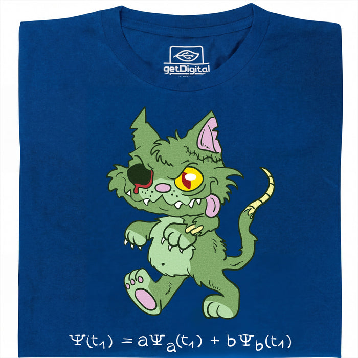 Schrödinger's Kat - Zombie-Editie - Hoofdweergave T-Shirt Blauw