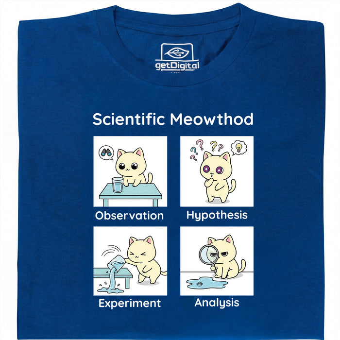 Scientific Meowthod - Vista principale T-shirt Blu