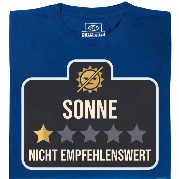 Zon - Niet Aanbevolen - Hoofdaanzicht T-Shirt Blauw