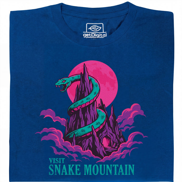 Visit Snake Mountain - Hoofdweergave T-shirt Blauw