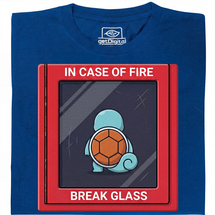 In Case of Fire - Break Glass - Vista principale T-Shirt Blu