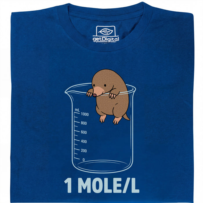 One Mole per Liter - Hoofdaanzicht T-Shirt Blauw