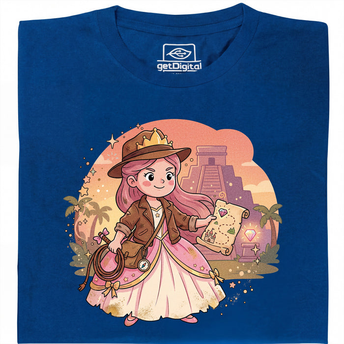 Nerdy Princess &amp; The Lost Temple - Vooraanzicht T-shirt Blauw
