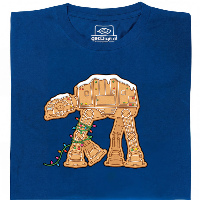 Biscuit Trébuchant - Marcheur Pain d'Épices dans Guirlande - Vue Principale T-Shirt Bleu