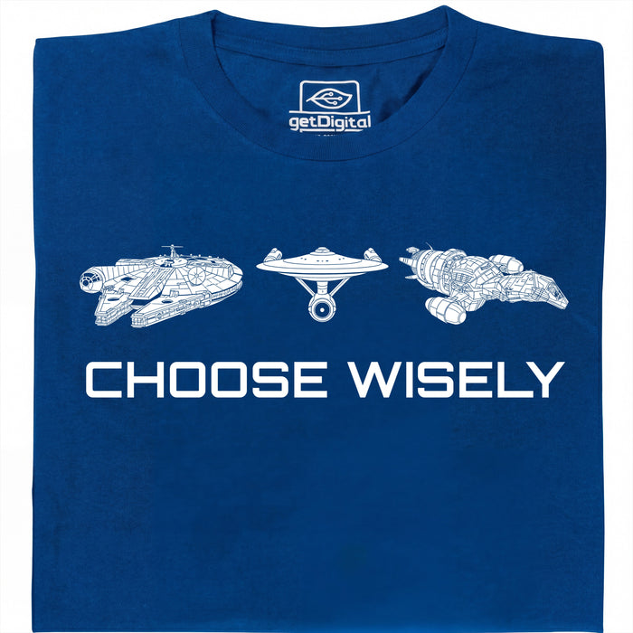 Choose Your Spaceship - Vue principale T-shirt Bleu