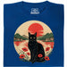 Sunset Cat  - Main View T-Shirt Blue