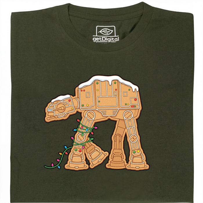 Biscuit Trébuchant - Marcheur Pain d'Épices dans Guirlande - Vue Principale T-Shirt Vert Foncé