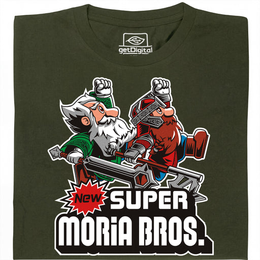 Super Moria Bros - Hoofdaanzicht T-Shirt Donkergroen