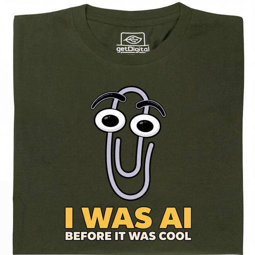 I Was AI Before It Was Cool - Vista principal Camiseta Verde Oscuro