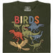 BIRDS - Vista frontale T-Shirt Verde Scuro