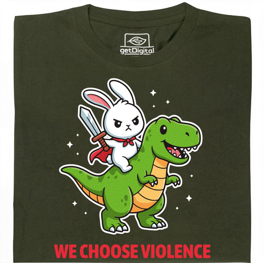 We Choose Violence - Vooraanzicht T-Shirt Donkergroen