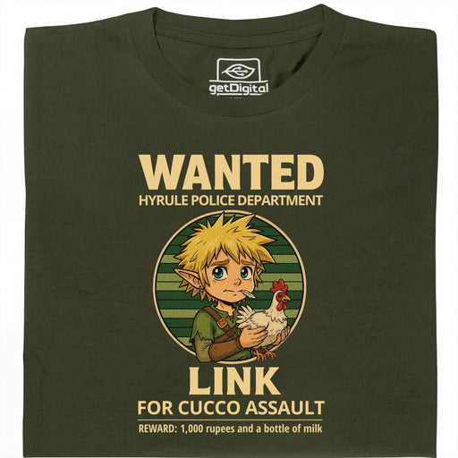 Wanted for Cucco Assault - Hoofdweergave T-Shirt Donkergroen