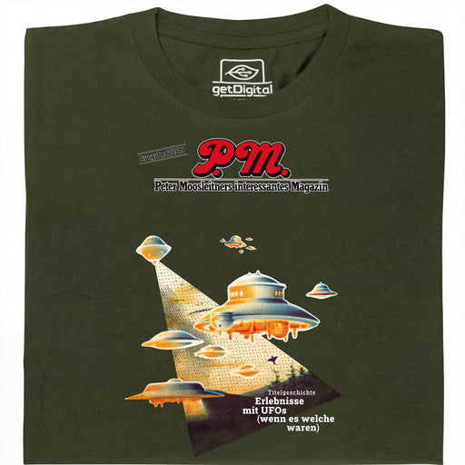 P.M. Rivista 6/1979 Incontri con Ufo - Vista principale T-Shirt Verde Scuro