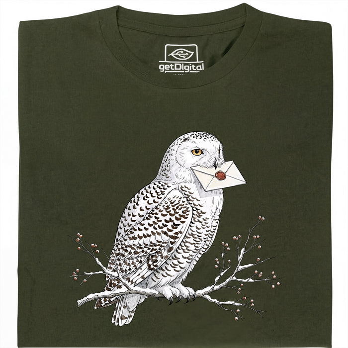 Owl Courier - Vista principal Camiseta Verde oscuro