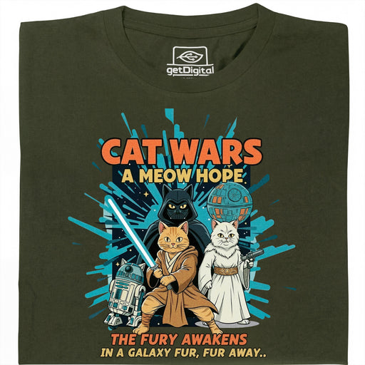 Cat Wars - A Meow Hope  - Hauptansicht T-Shirt Dunkelgrün