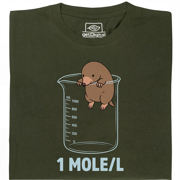 One Mole per Liter - Hoofdaanzicht T-Shirt Donkergroen