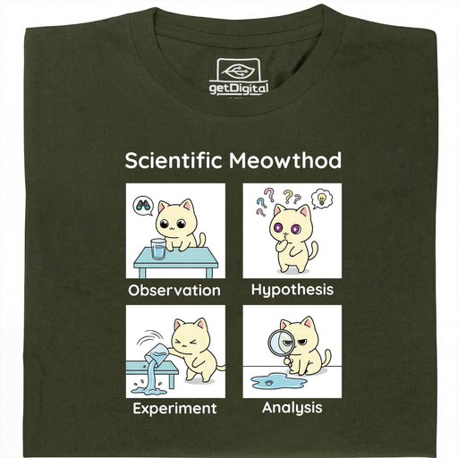 Scientific Meowthod - Hoofdweergave T-shirt Donkergroen