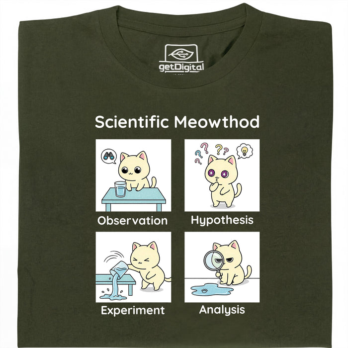 Scientific Meowthod - Vista principale T-shirt Verde scuro