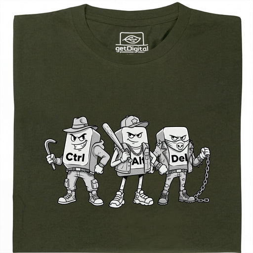Ctrl Alt Del - De Hardste Bende van het Toetsenbord - Hoofdweergave T-Shirt Donkergroen