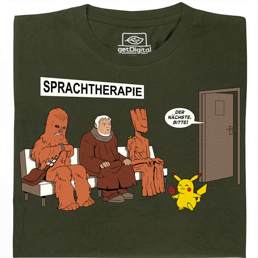 Sprachtherapie - Hauptansicht T-Shirt Dunkelgrün