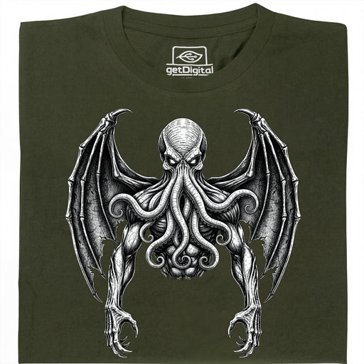 Cthulhu - De Grote Oude - Vooraanzicht T-Shirt Donkergroen