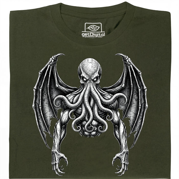 Cthulhu - De Grote Oude - Vooraanzicht T-Shirt Donkergroen