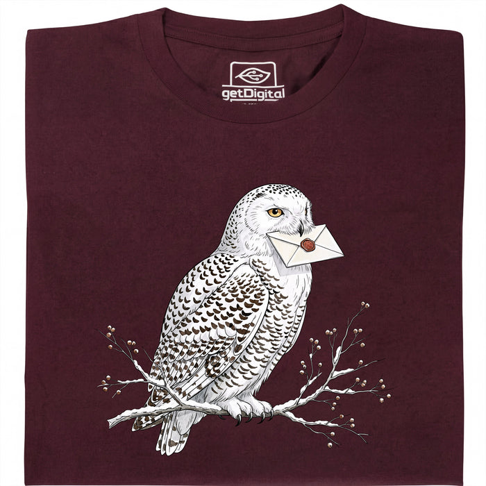 Owl Courier - Vista principal Camiseta Rojo oscuro