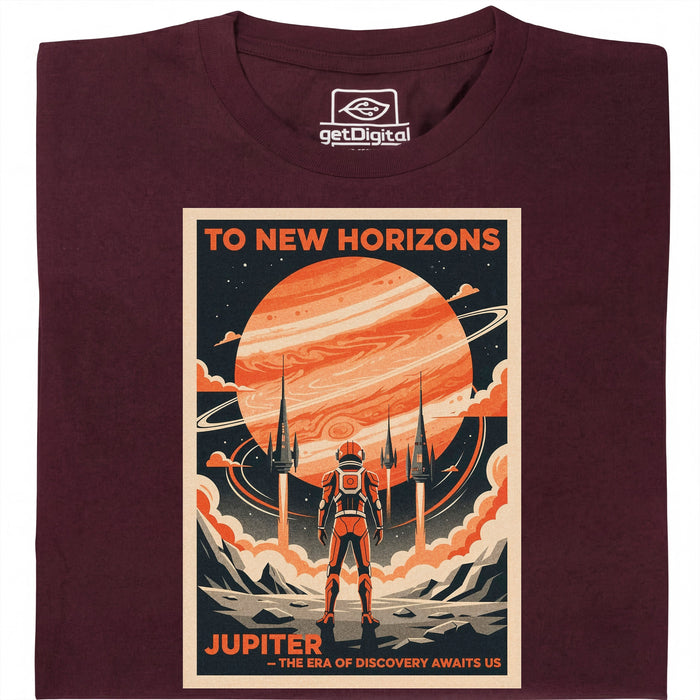 To New Horizons - Vue principale T-shirt Rouge foncé