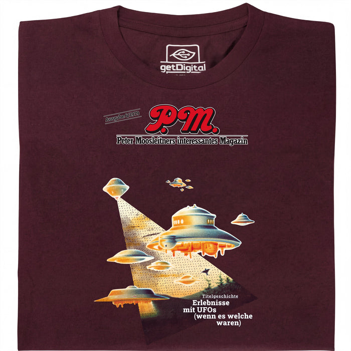 P.M. Rivista 6/1979 Incontri con Ufo - Vista principale T-Shirt Rosso Scuro