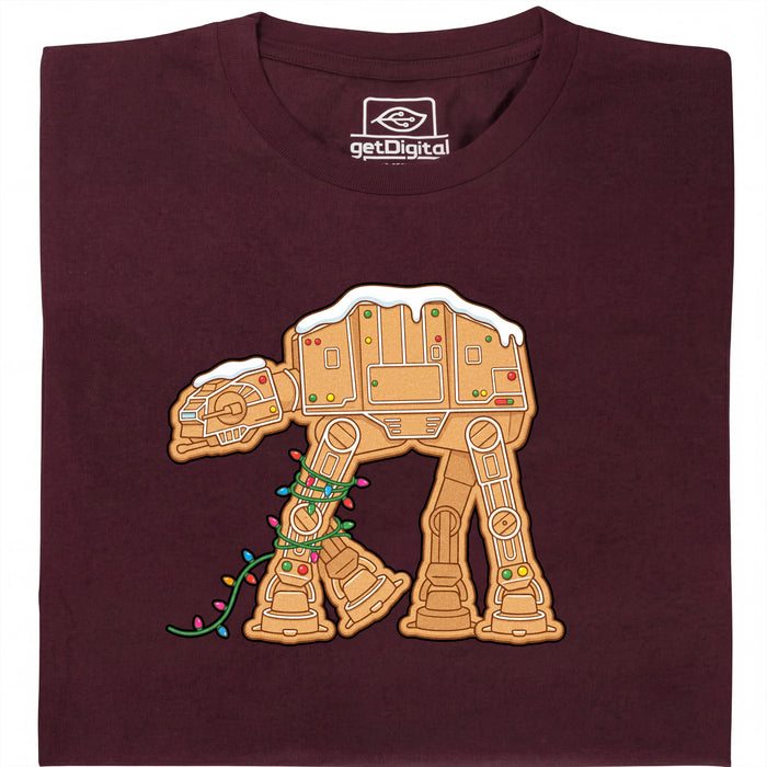Biscuit Trébuchant - Marcheur Pain d'Épices dans Guirlande - Vue Principale T-Shirt Rouge Foncé
