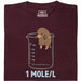 One Mole per Liter - Hoofdaanzicht T-Shirt Donkerrood